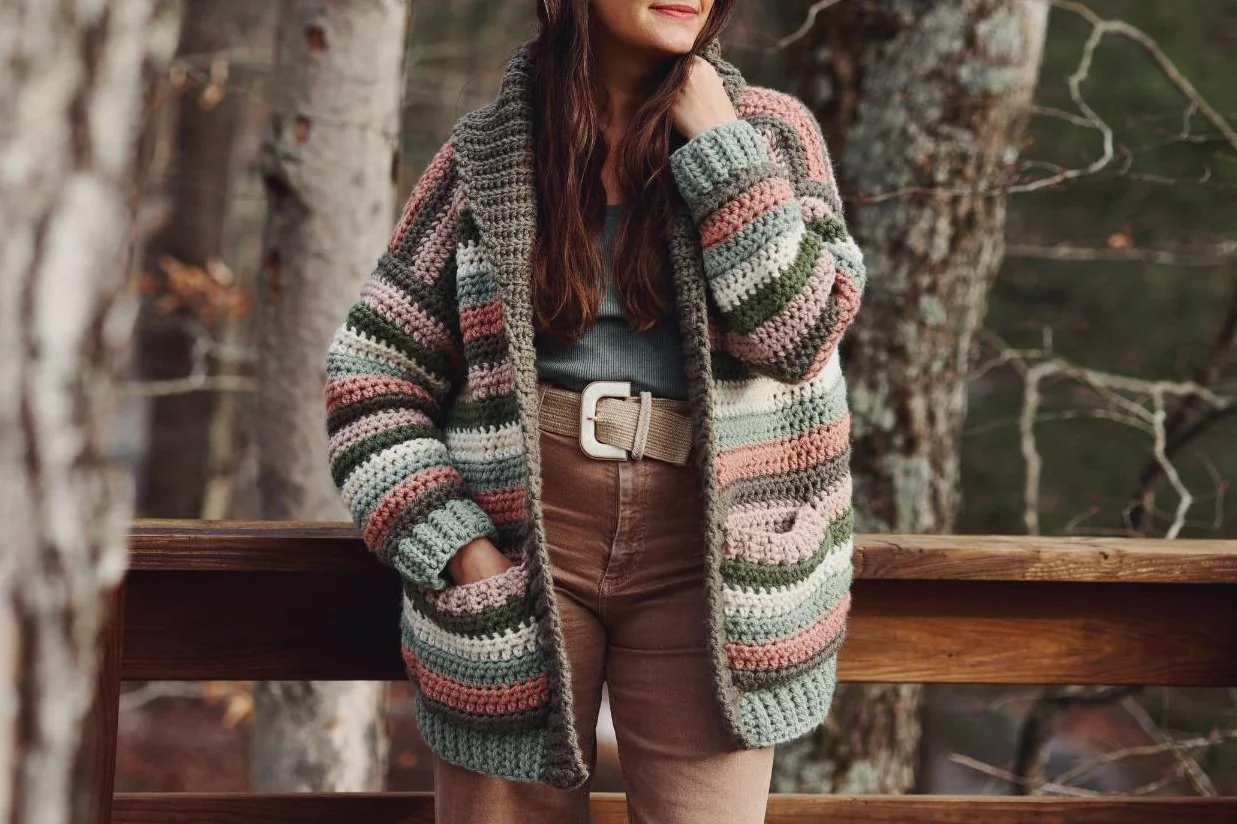 Colorstripe Cardi Crochet Pattern — Two of Wands